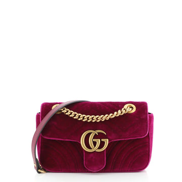 Gucci GG Marmont Flap Bag Matelasse Velvet Small