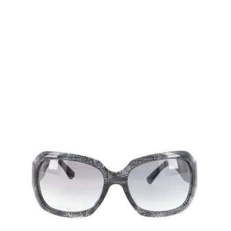 Chanel CC Lace Effect Square Sunglasses Printed Acetate