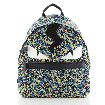 Fendi Monster Backpack Printed Nylon Large
