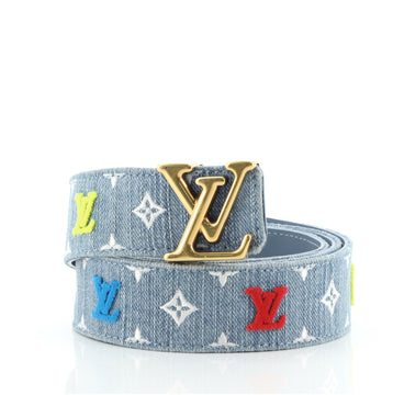 Louis Vuitton New Wave Belt Monogram Embroidered Denim Medium