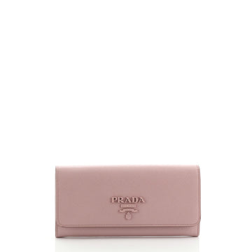 Prada Monochrome Continental Wallet Saffiano Leather Long