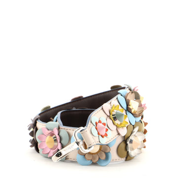 Fendi Flowerland Strap You Shoulder Strap Studded Leather