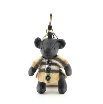 Burberry Thomas The Bear Keychain Leather and House Check Cashmere