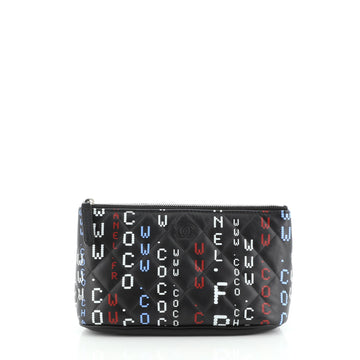 Chanel Data Center Zip Pouch Quilted Printed Lambskin Small