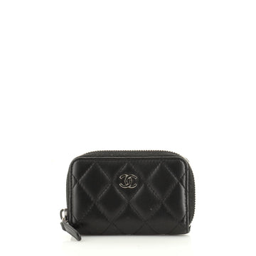 Chanel CC Zip Coin Purse Quilted Lambskin Small