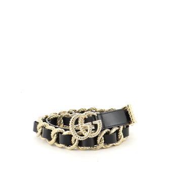Gucci Marmont Chain Belt Leather and Metal Thin