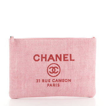 Chanel Deauville Pouch Raffia Large