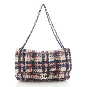 Chanel CC Chain Zip Flap Bag Vertical Quilted Printed Nylon Medium