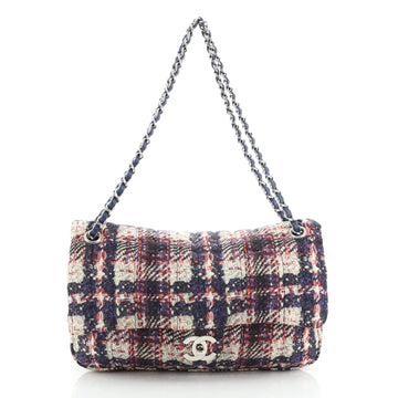 Chanel CC Chain Zip Flap Bag Vertical Quilted Printed Nylon Medium
