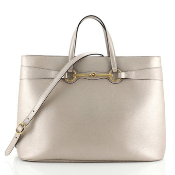 Gucci Bright Bit Convertible Tote Leather Large