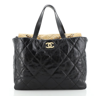 Chanel Portobello Tote Quilted Glazed Calfskin Medium