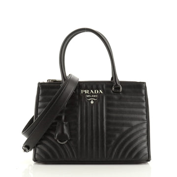 Prada Double Zip Tote Diagramme Quilted Leather Small