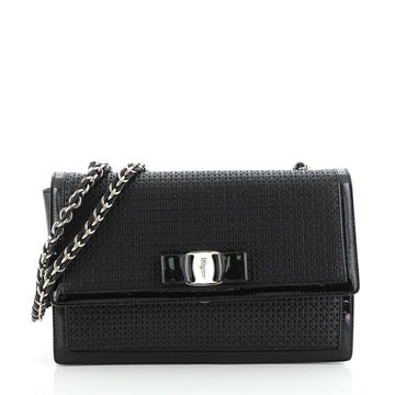 Salvatore Ferragamo Ginny Crossbody Bag Laser Cut Leather Medium