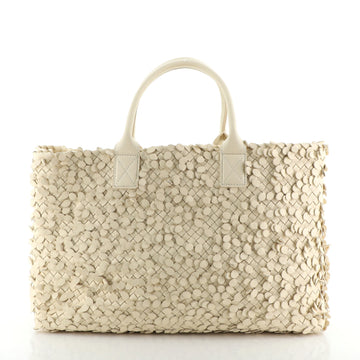 Bottega Veneta Poussin Paillettes Cabat Handbag Intrecciato Nappa Large