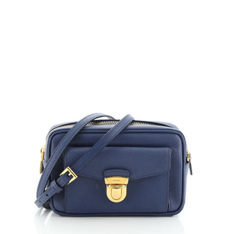 Prada Pushlock Pocket Camera Bag Saffiano Leather Small