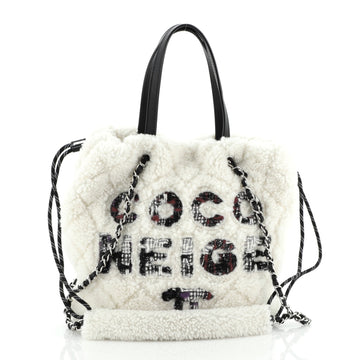 Chanel Coco Neige Shopping Tote Quilted Shearling Small