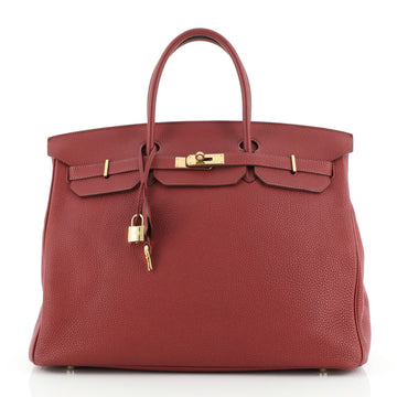 Hermes Birkin Handbag Red Togo with Gold Hardware 40