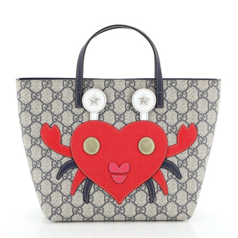 Gucci Children's Animal Tote GG Coated Canvas with Applique Small