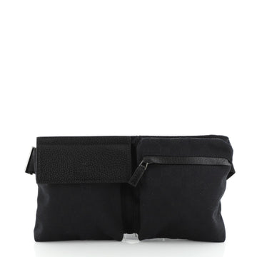 Gucci Vintage Double Belt Bag GG Canvas