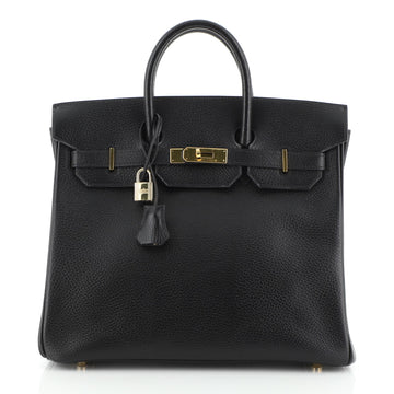 Hermes HAC Birkin Bag Black Ardennes with Gold Hardware 32