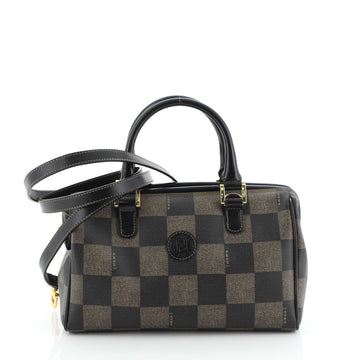 Fendi Vintage Convertible Boston Bag Check Print Canvas Mini