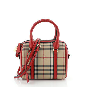 Burberry Alchester Convertible Satchel Horseferry Check Canvas Small