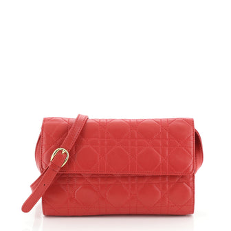 Christian Dior Vintage Flap Crossbody Bag Cannage Quilt Lambskin Small