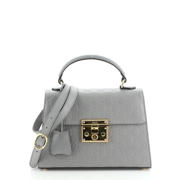 Gucci Padlock Top Handle Bag Guccissima Leather Small