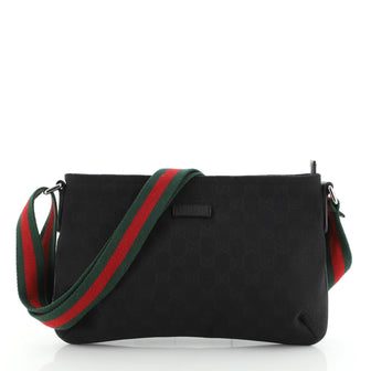 Gucci Web Strap Messenger Bag GG Canvas Small