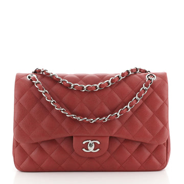Chanel Classic Double Flap Bag Quilted Caviar Jumbo