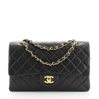 Chanel Vintage Classic Double Flap Bag Quilted Lambskin Medium