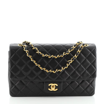 Chanel Vintage CC Chain Flap Bag Quilted Lambskin Large