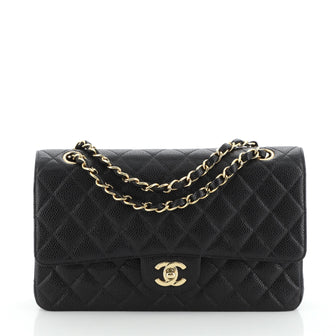 Chanel Classic Double Flap Bag Quilted Caviar Medium