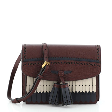 Burberry Macken Crossbody Bag Leather with Fringe Small