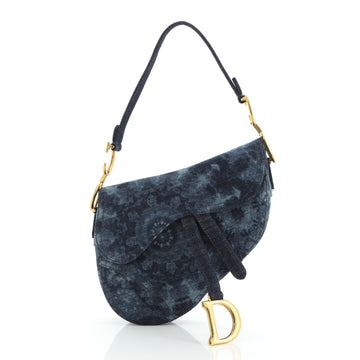 Christian Dior Saddle Bag Tie Dye Printed Denim Medium