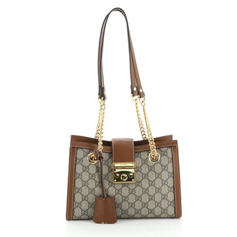 Gucci Padlock Chain Tote GG Coated Canvas Small