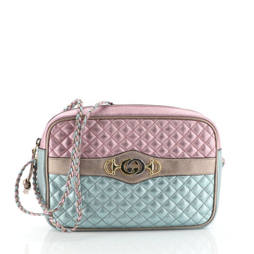 Gucci Trapuntata Camera Bag Quilted Laminated Leather Medium