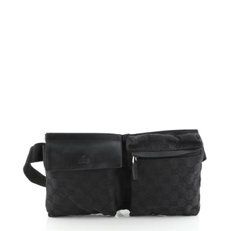 Gucci Vintage Double Belt Bag GG Canvas