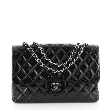 Chanel Vintage Classic Single Flap Bag Quilted Patent Jumbo