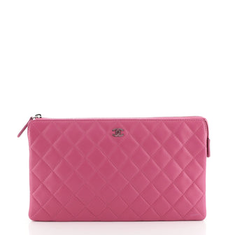 Chanel Classic Zipped Pouch Quilted Lambskin Medium