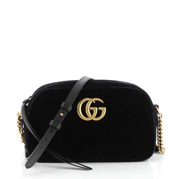 Gucci GG Marmont Shoulder Bag Matelasse Velvet Small
