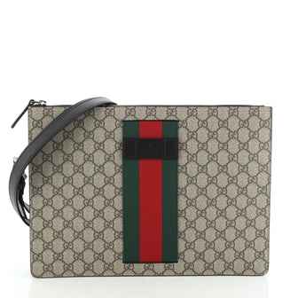 Gucci Web Zip Messenger Bag GG Coated Canvas Large