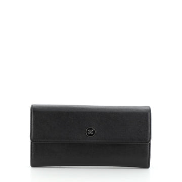 Chanel CC Button Wallet Caviar Long