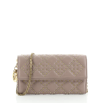 Christian Dior Lady Dior Croisiere Chain Wallet Cannage Studded Leather