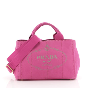 Prada Canapa Convertible Tote Canvas Mini