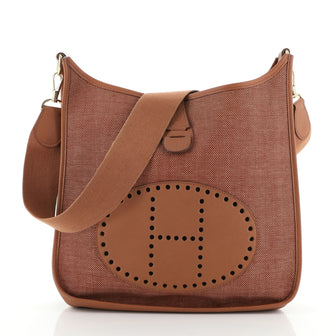 Hermes Evelyne Crossbody Gen I Toile and Leather GM