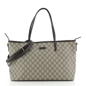 Gucci Convertible Zip Tote GG Coated Canvas Large