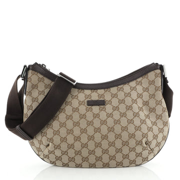 Gucci Saddle Zip Messenger Bag GG Canvas Medium