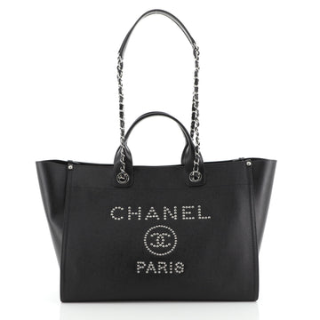 Chanel Deauville Tote Studded Caviar Medium