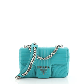 Prada Chain Flap Shoulder Bag Diagramme Quilted Leather Small